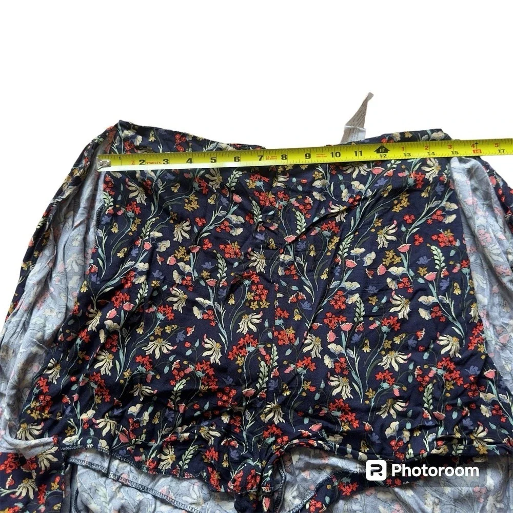 Zara Skort Skirt Short Front Knot Skirt Floral Knee Open Front Women's M Floral